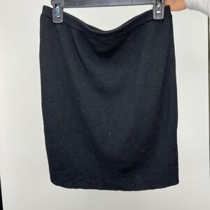 Eileen Fisher Black Merino Wool Skirt PM